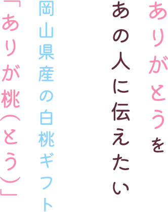 ありがとうをあの人に伝えたい岡山県産の白桃ギフト「ありが桃(とう)」